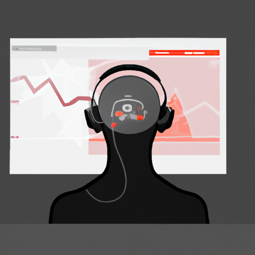 אדם חובש אוזניות, כשברקע מסך מחשב מציג גרף של פעילות המוח