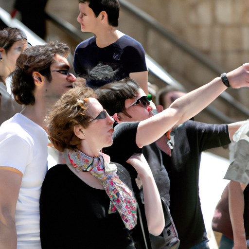 A group of tourists enjoying a guided tour in Jerusalem at a fraction of the usual expense