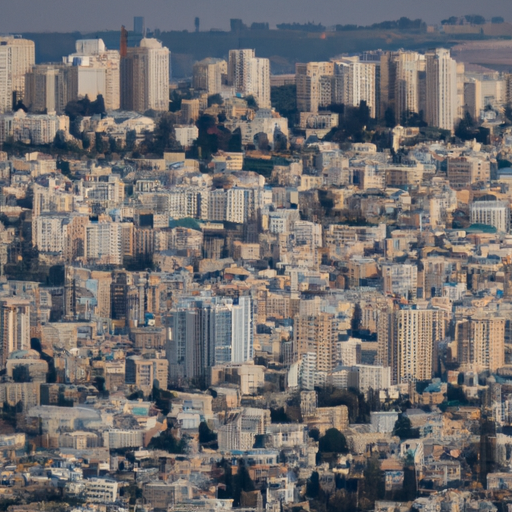1. צילום אווירי של ירושלים המדגיש את רובע העסקים